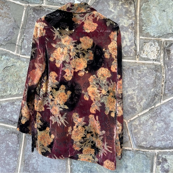 90’s velvet and mesh button down shirt - Picture 5 of 6